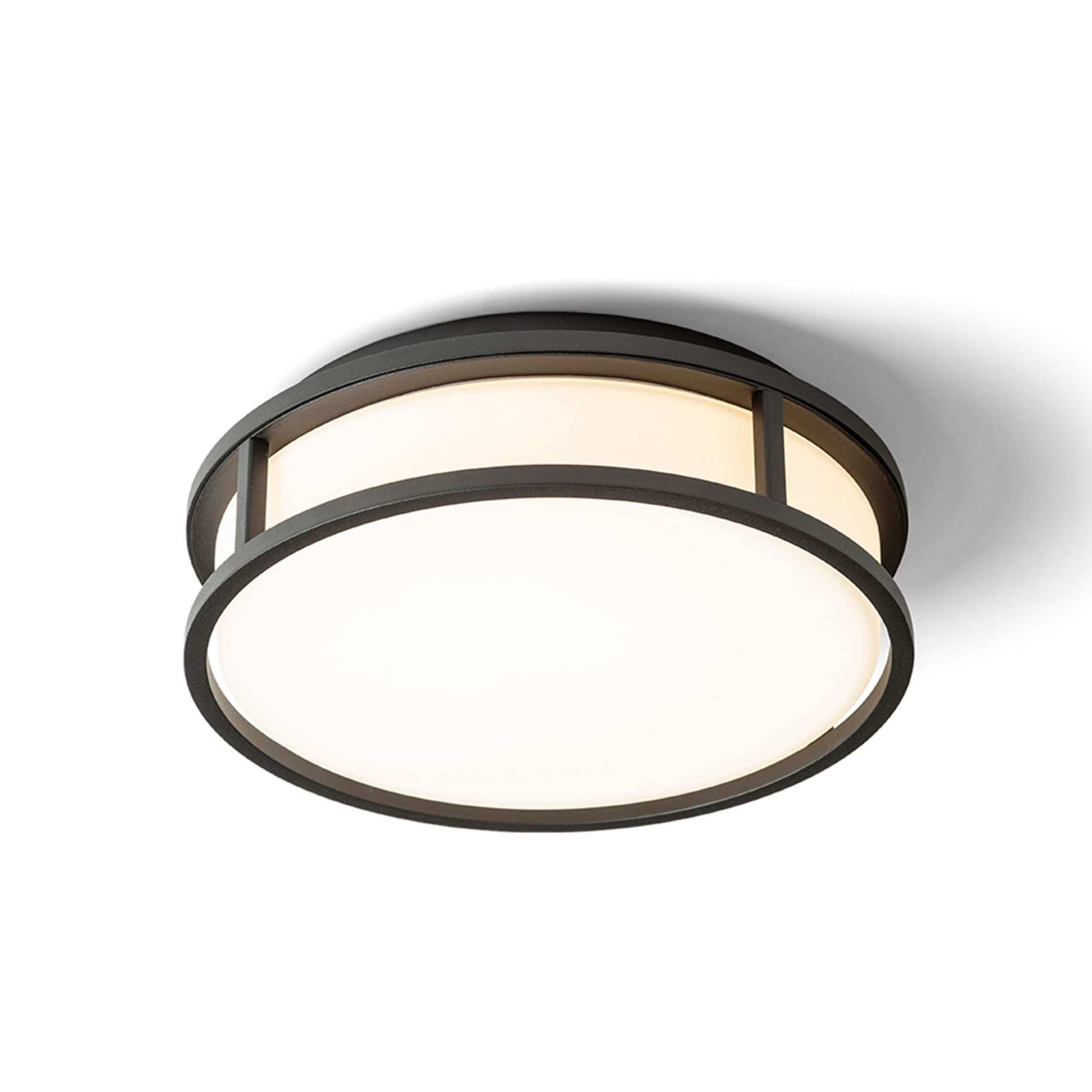 Plafonieră Rendl Grande LED 25, sticlă opal/negru, 12W, IP44, 3000K