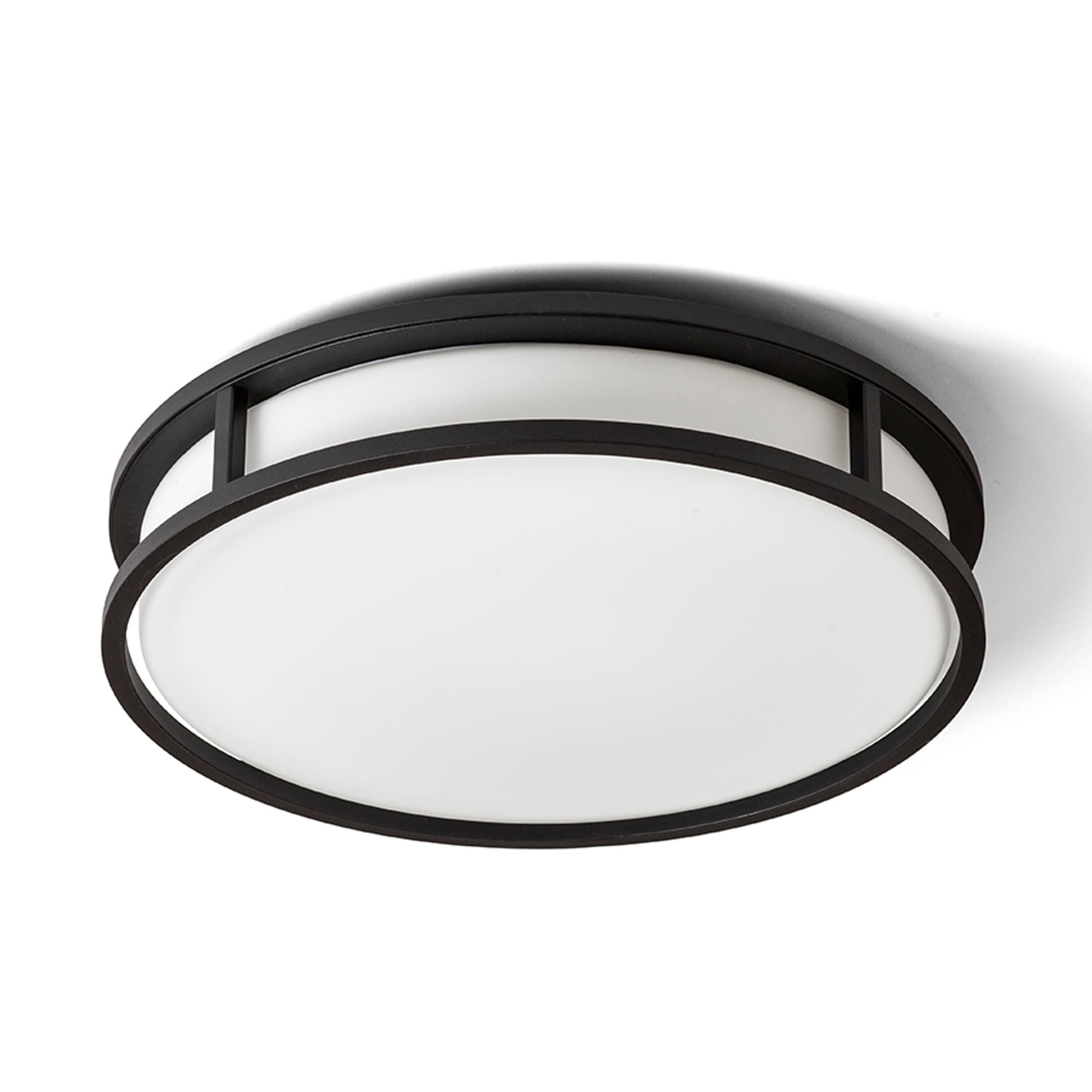 Plafonieră LED Rendl, sticlă opal neagră, 24W