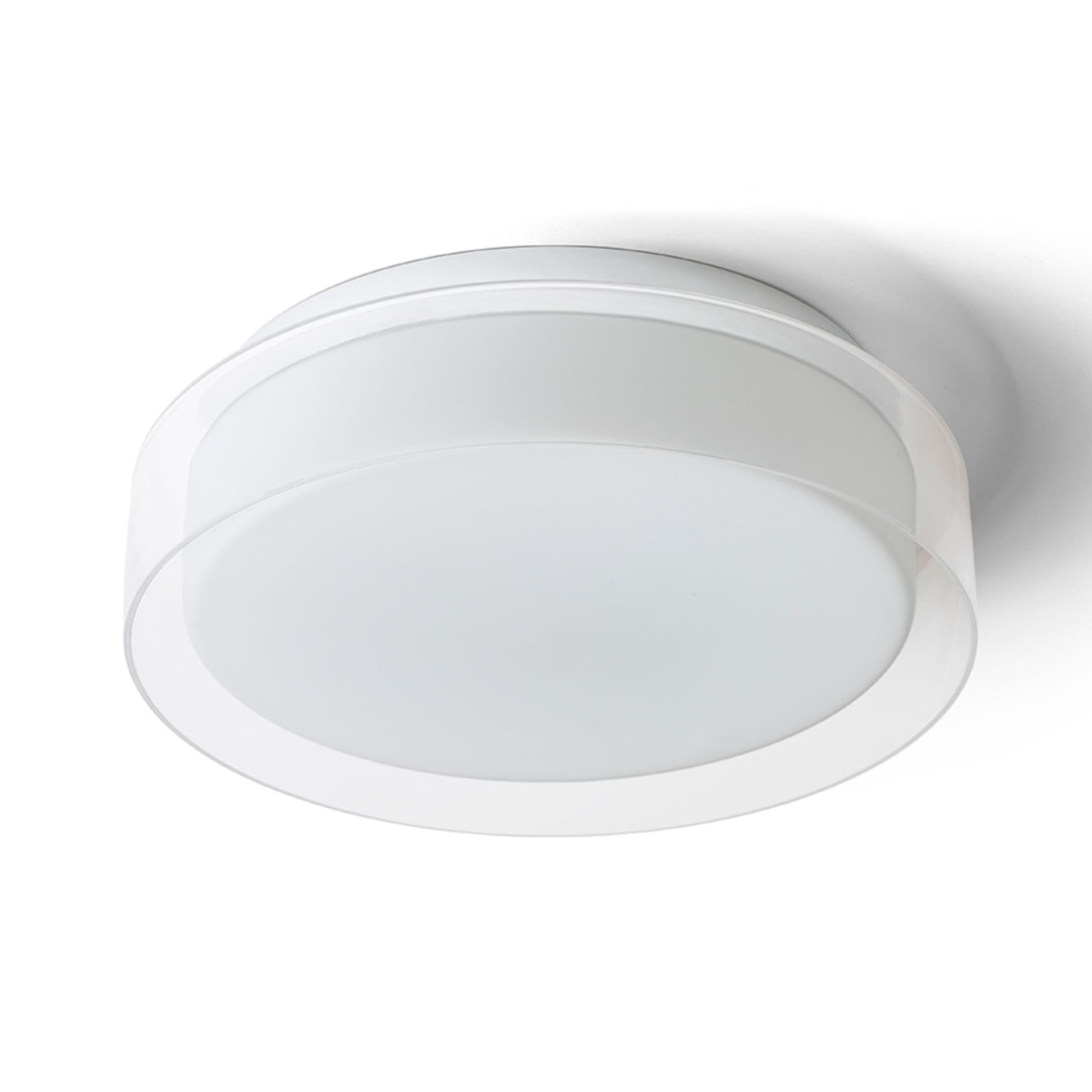 Plafonieră Rendl LED, sticlă opal, crom, 12W