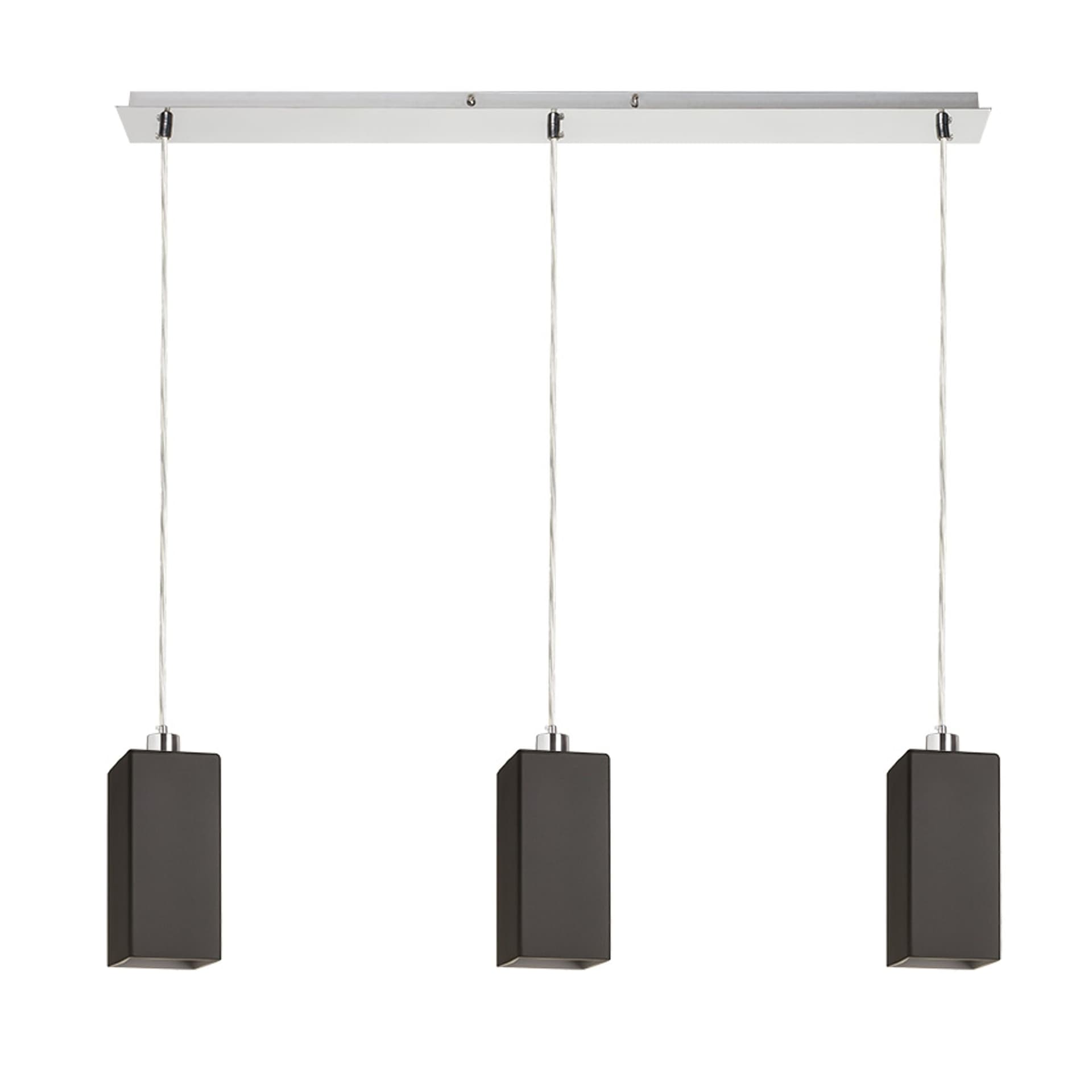 Rendl LIZ III 80 suspensie neagră sticlă/nikel mat 230V LED E27 3x15W