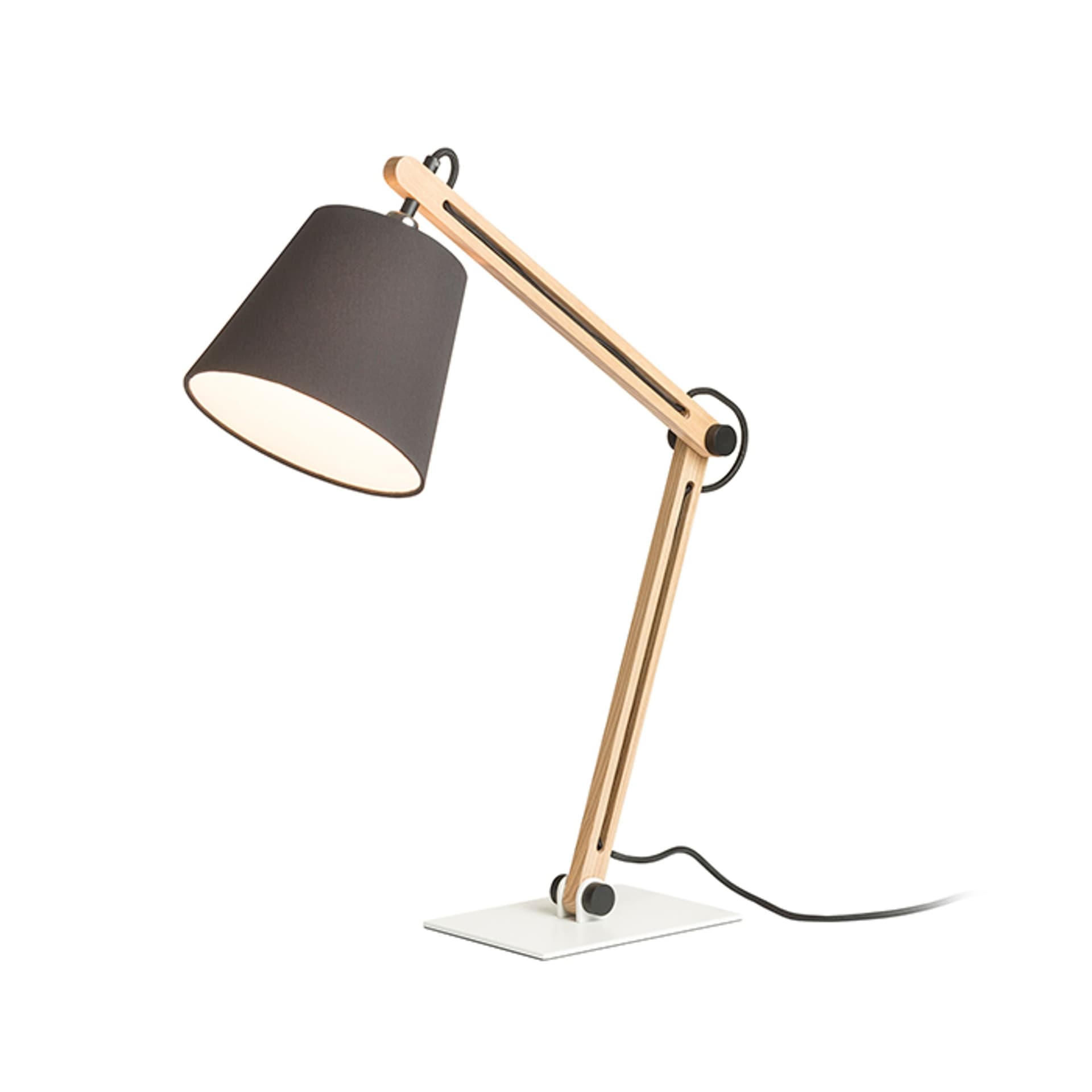 Lampă de masă Nizza negru/lemn, LED, E14, 7W, 230V