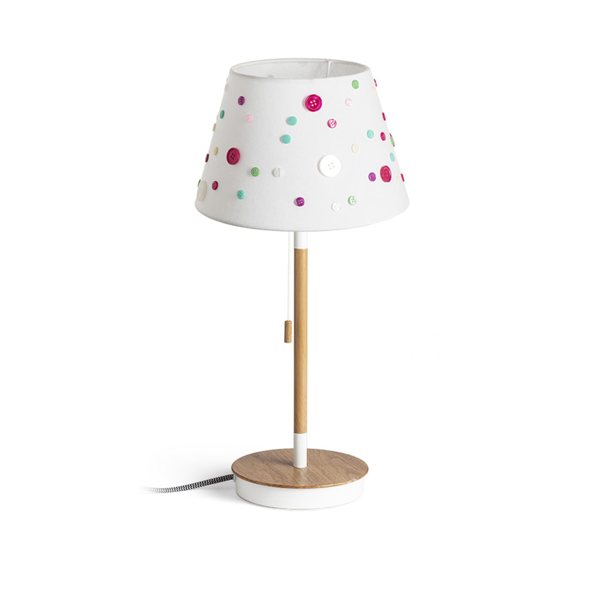 Lampă de masă Rendl Keith/Delisa, alb, fag, 230V, LED, E27, 11W