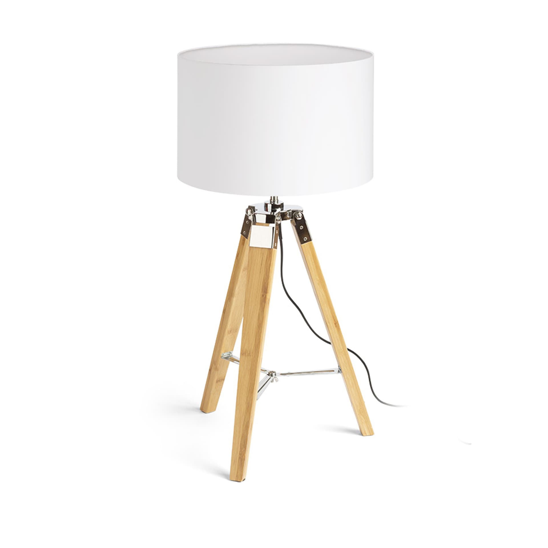 Lampă de masă Rendl Alvis/Ron 40 alb/bambus, E27, 15W, 230V