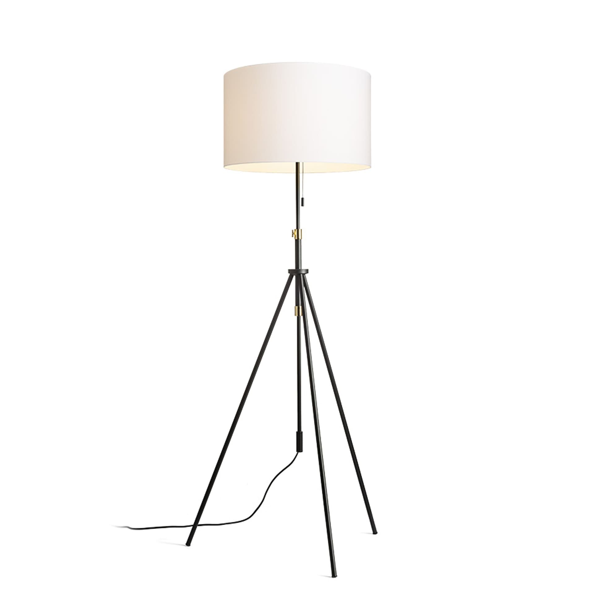 Lampă de podea Rendl Luton/Ron 55, alb/negru/metal, 230V, LED, E27, 15W