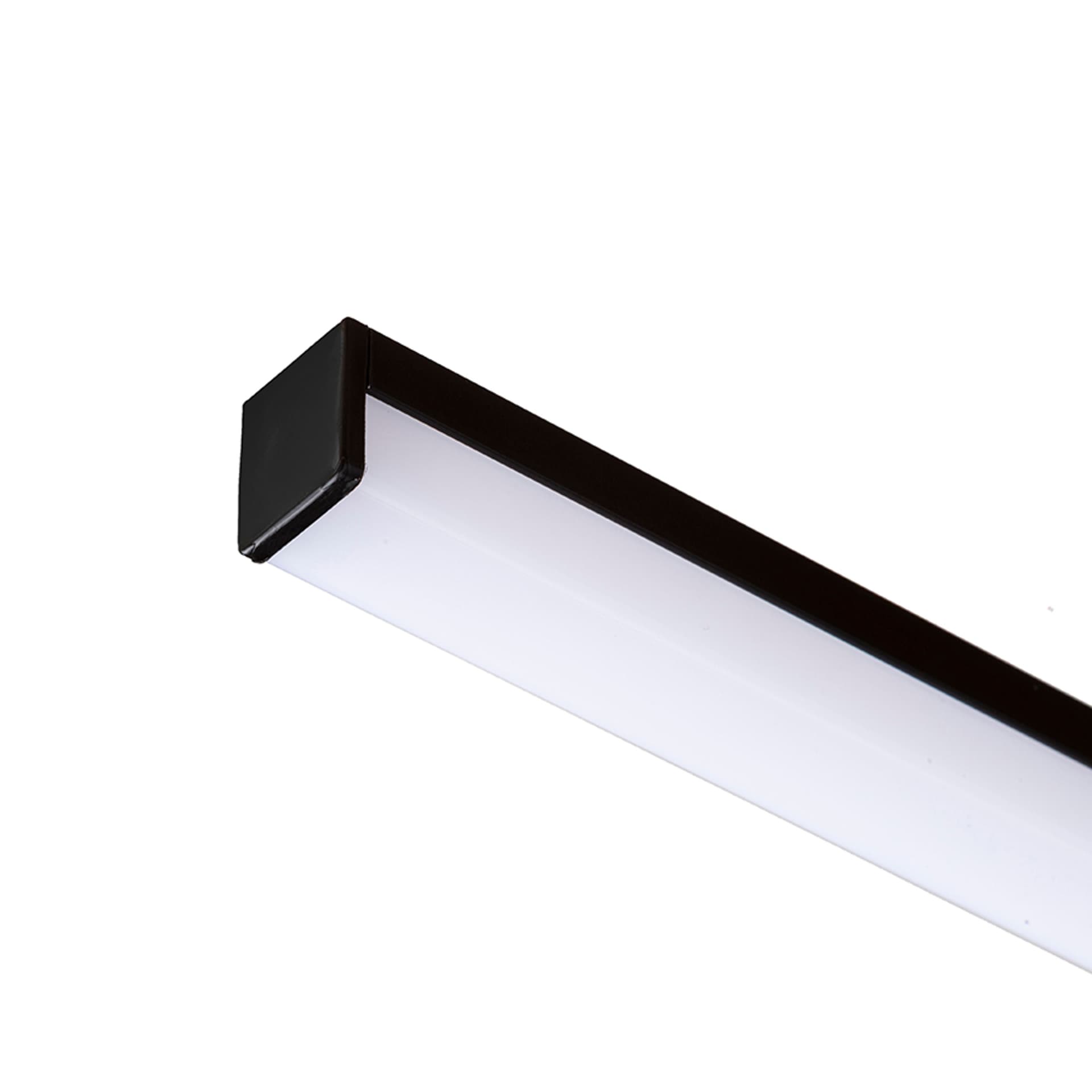 Profil LED H montat pe suprafață 1 m, negru, acrilic mat/aluminiu