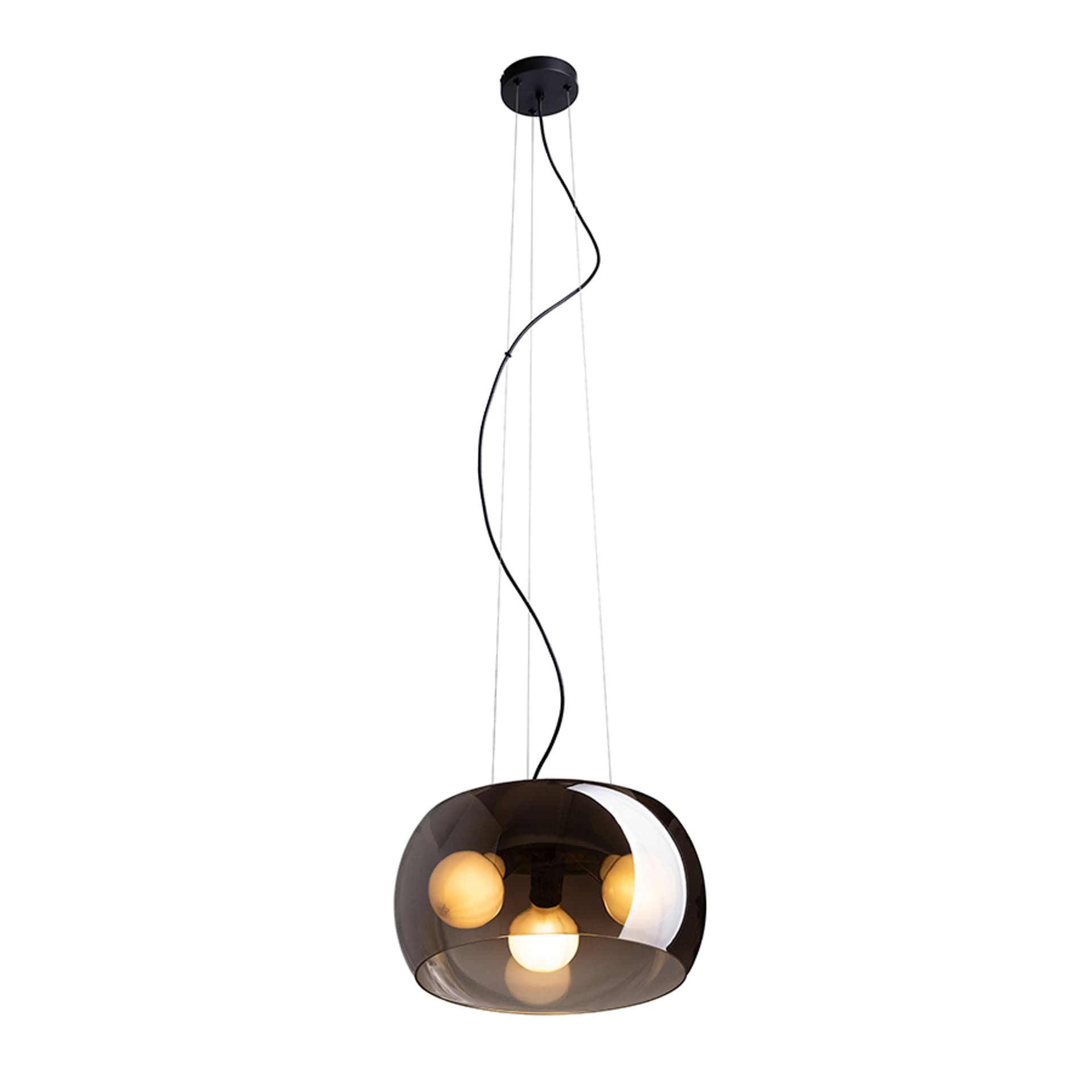 Suspensie Rendl negru mat cu sticlă afumată, 3x15W