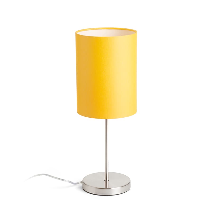 Lampă de masă Rendl, chintz apricot, nichel mat, 15W