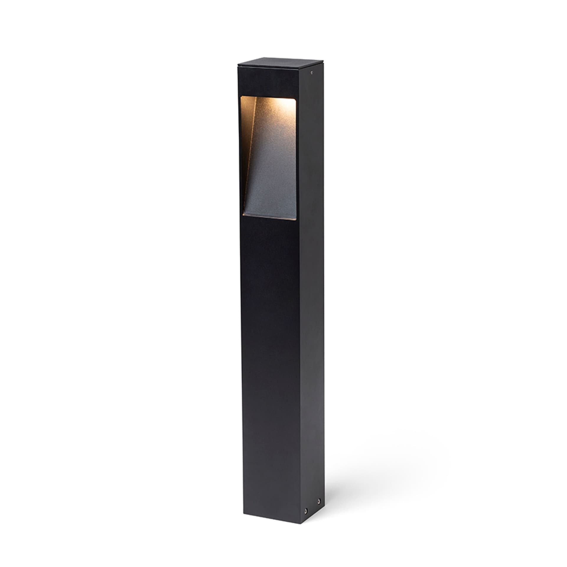Bolard exterior Rendl, neagră, LED 7W, lumină caldă