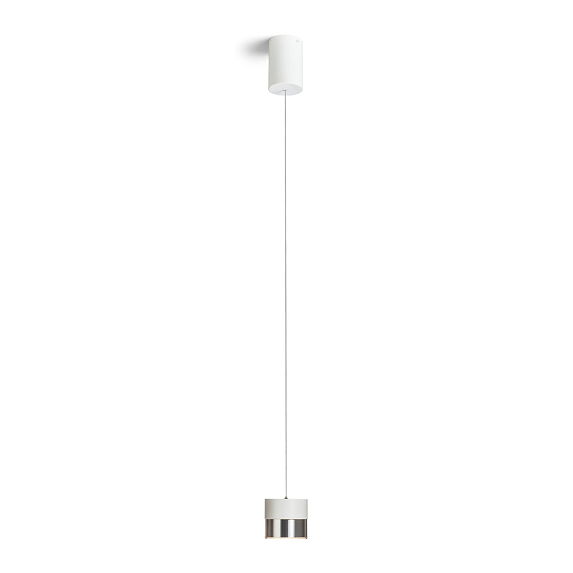 Pendul reglabil pe înălțime alb crom 230V LED 15W 3000K