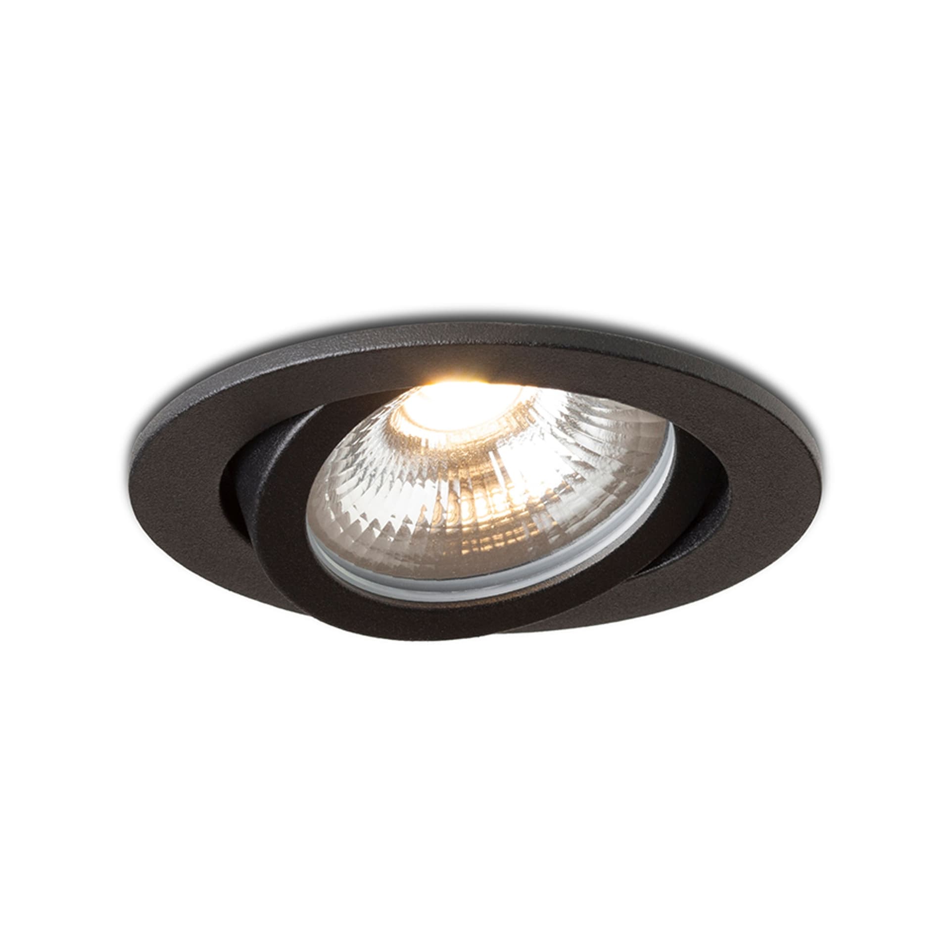 Spot LED încastrat Rendl, negru, 6W, lumină caldă
