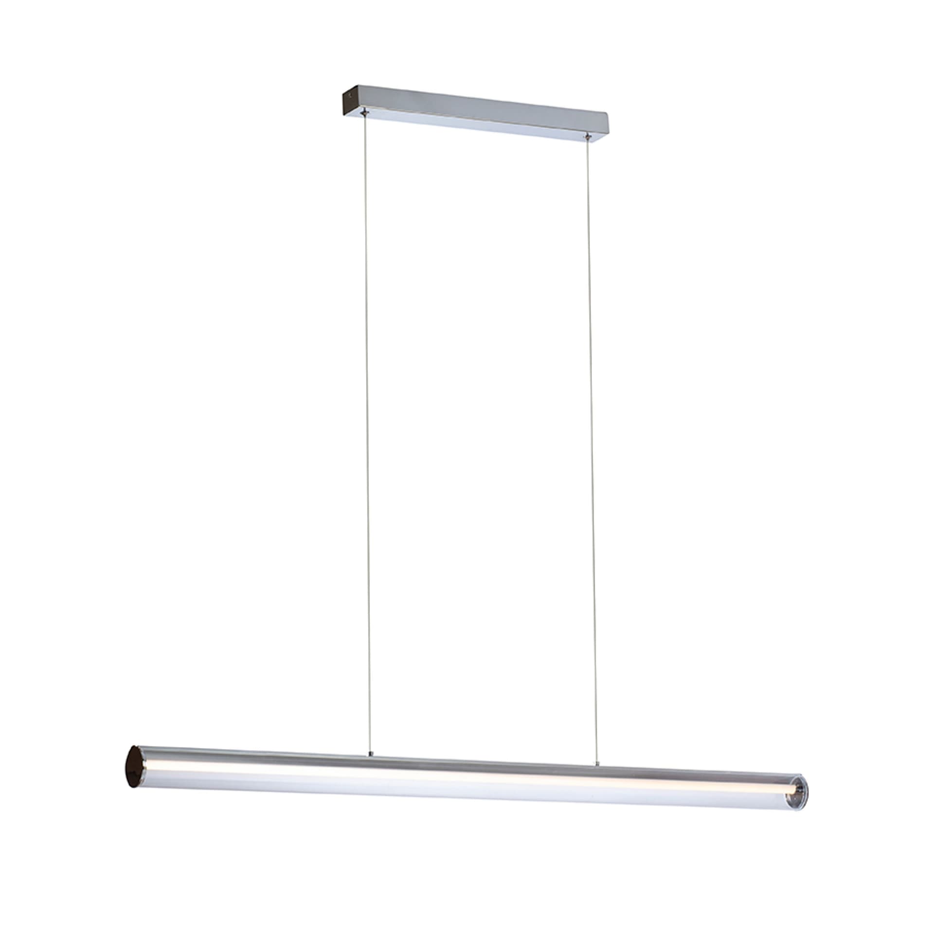 Suspensie Rendl crom, acril transparent, 24W, lumină caldă