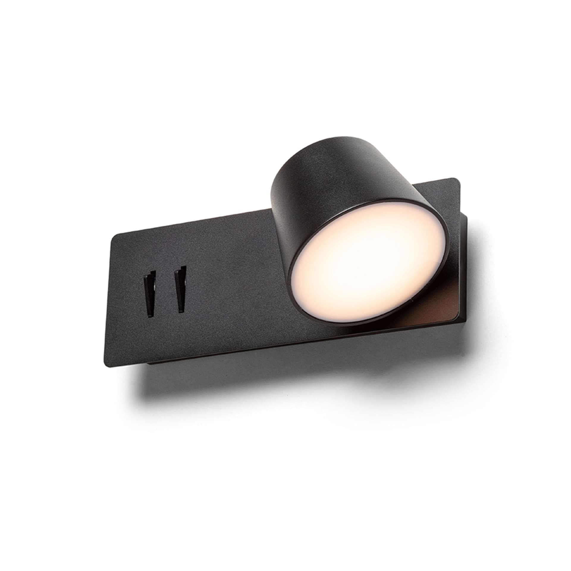 Aplica perete Rendl neagră, LED 4+6W, lumină caldă