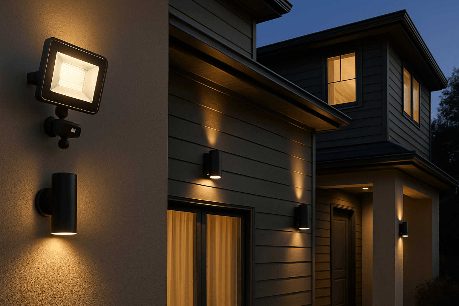 Iluminat exterior: cum alegi proiectoare LED, aplice și senzori