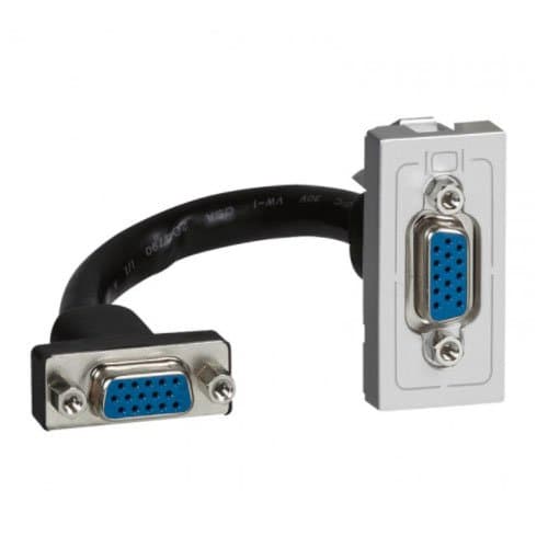 PRZ 079377 Mosaic Priză HD15 precablat 1 modul Aluminiu