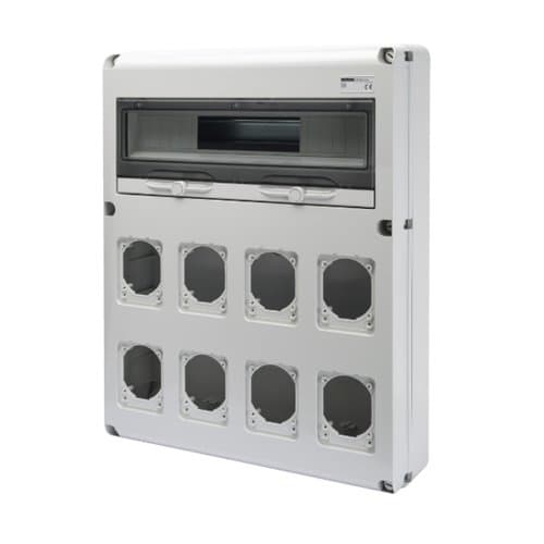 Tablou etanș GEWISS Q-DIN 20M, IP65, 16/32A, cu 8 flanșe